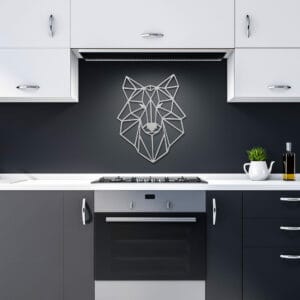 Geometric Metal Wolf Head