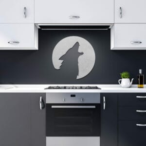 Howling Wolf Metal Wall Art