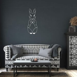 Bunny Metal Art for Wall Decor