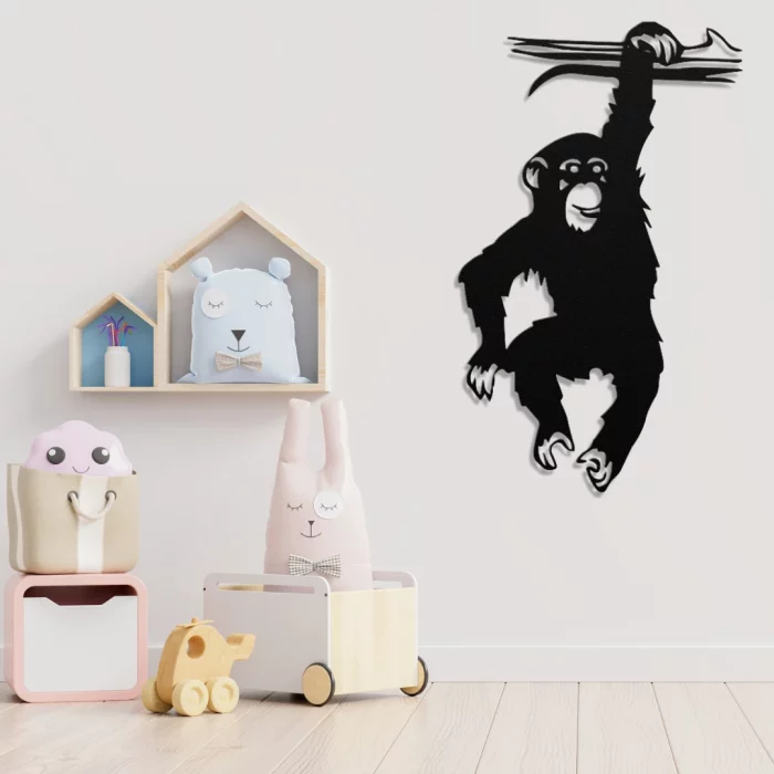 monkey metal wall art for kids room decor